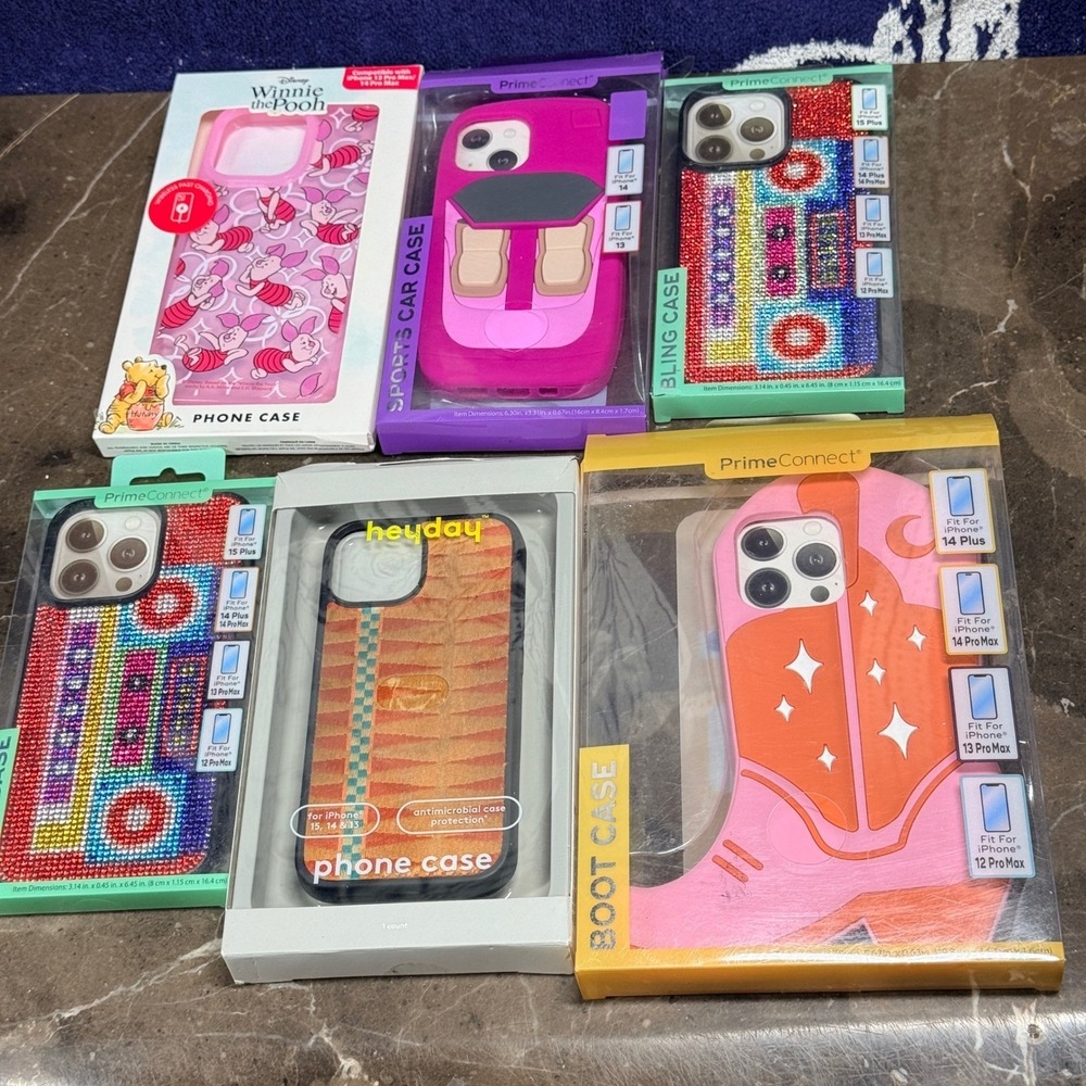 Disney PrimeConnect heyday iPhone Case Lot 6pc Multicolor Piglet Boot‎ Bling NEW